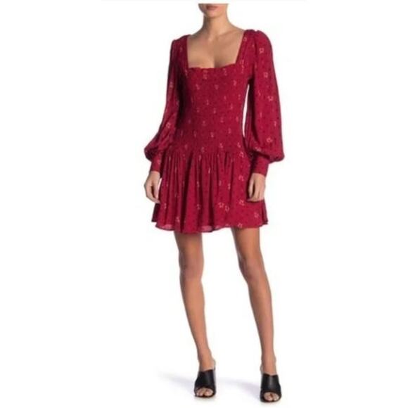 Free People Two Faces Smocked Mini Dress - Picture 3 of 9